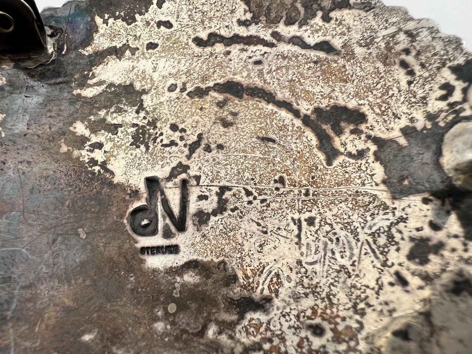Vintage Nelson Piaso Signed Navajo Sterling Silver Belt Buckle 55.6g