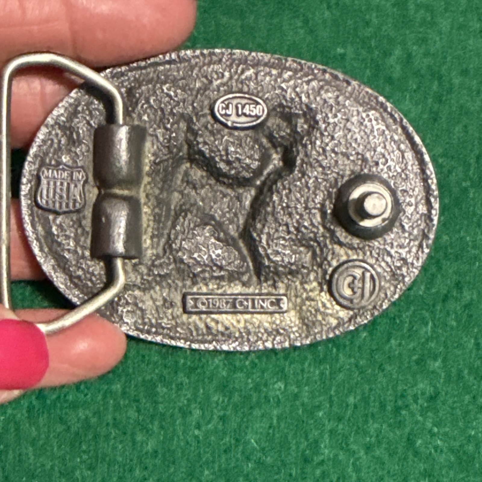 Vintage C&J Inc Colorado Buck Belt Buckle