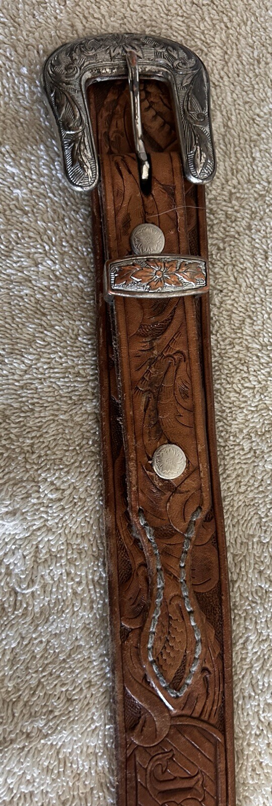 Western Vintage Men&rsquo;s Belt Buckle Custom Personalized Monogrammed Leather Belt