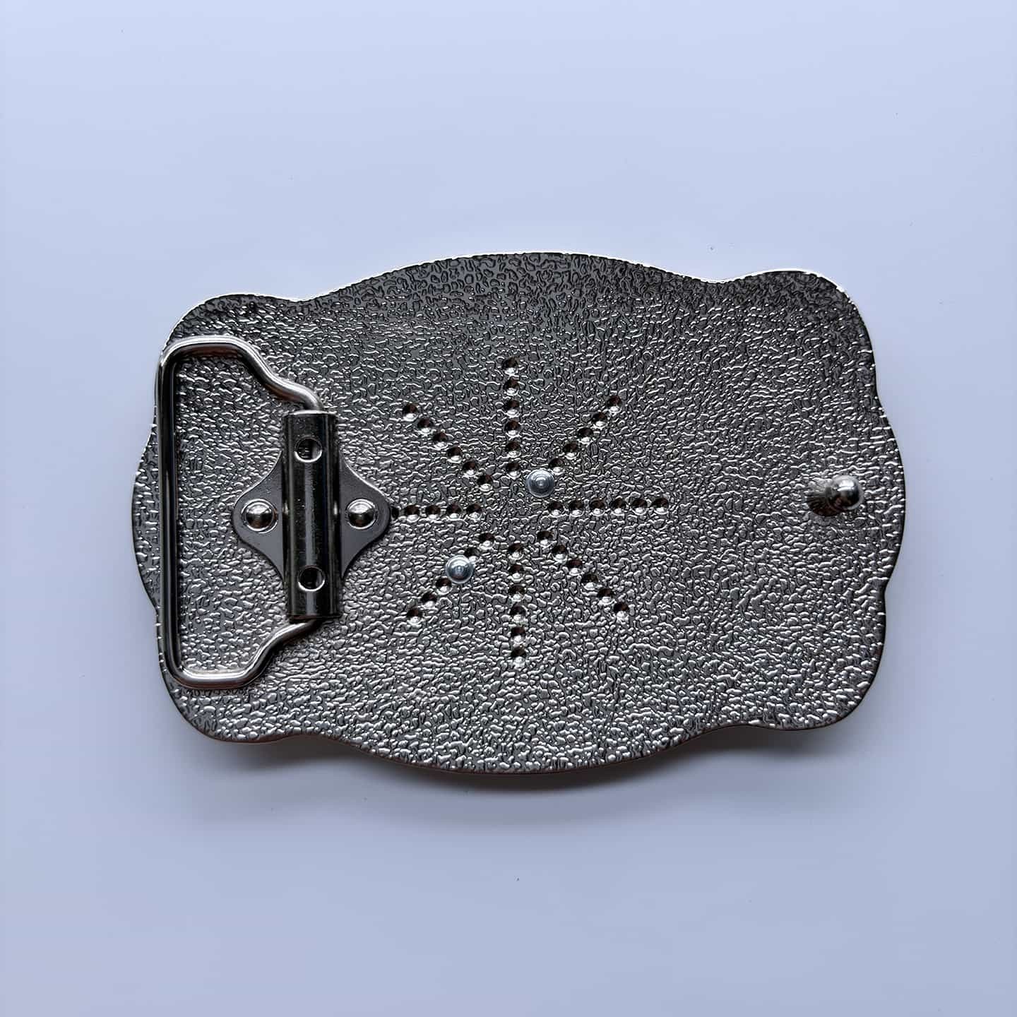 Bright Silver With Gold Initial Letter A-Z Cowboy Cowgirl Rectangle Belt Buckle