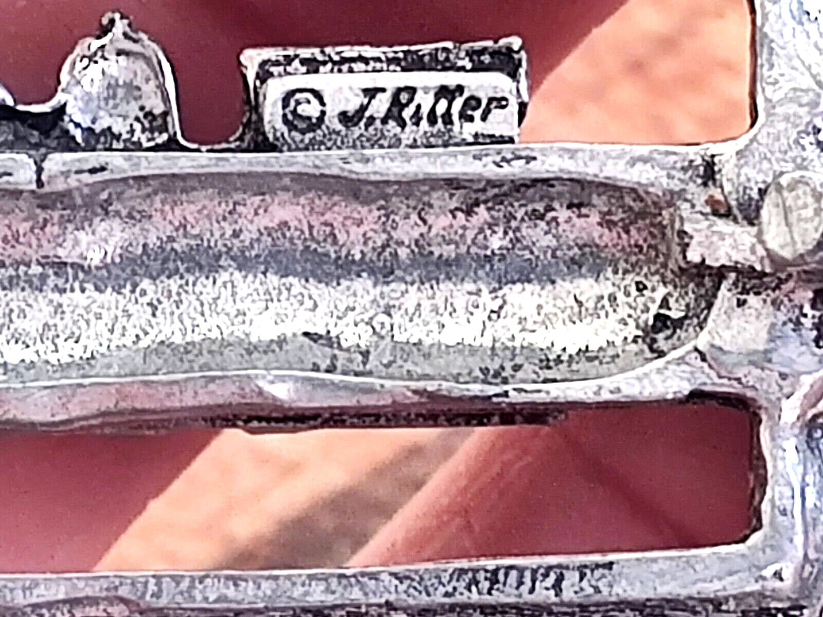 Signed J Ritter Train Steam Engine for 1&Prime; Belt Buckle Metal Transportation