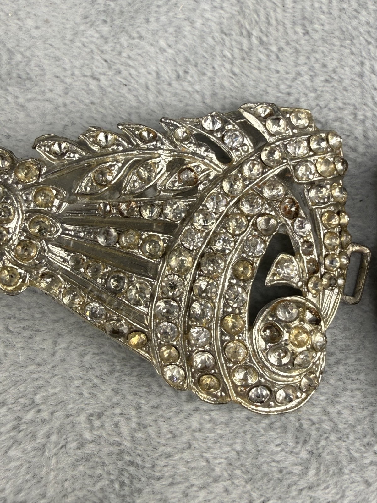 Vintage Rhinestone Buckle Lot Silver Tone Signed READ