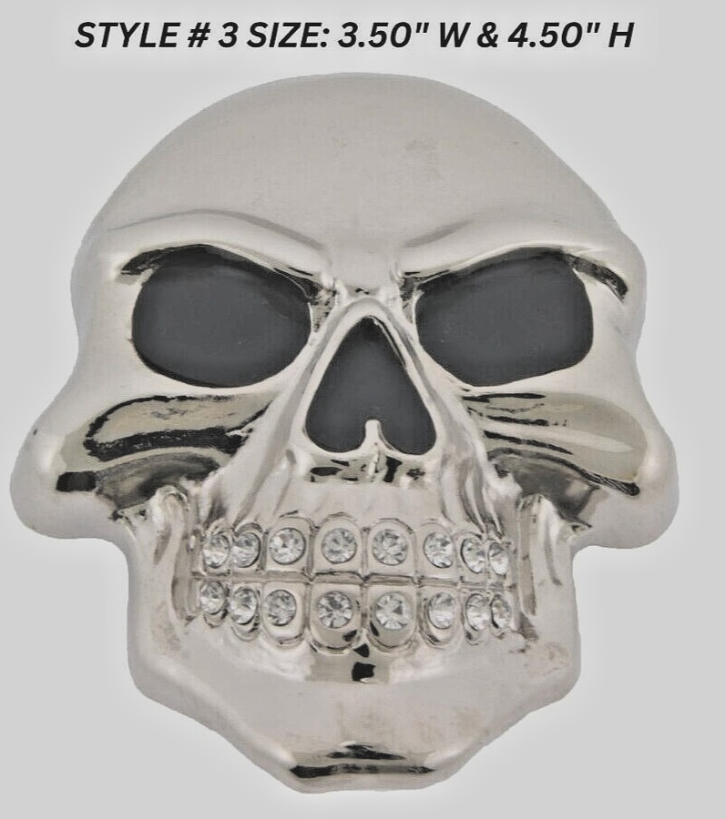 Skull Belt Buckle Men Skeleton Grillz Teeth Silver Bling Halloween Hip Rock New