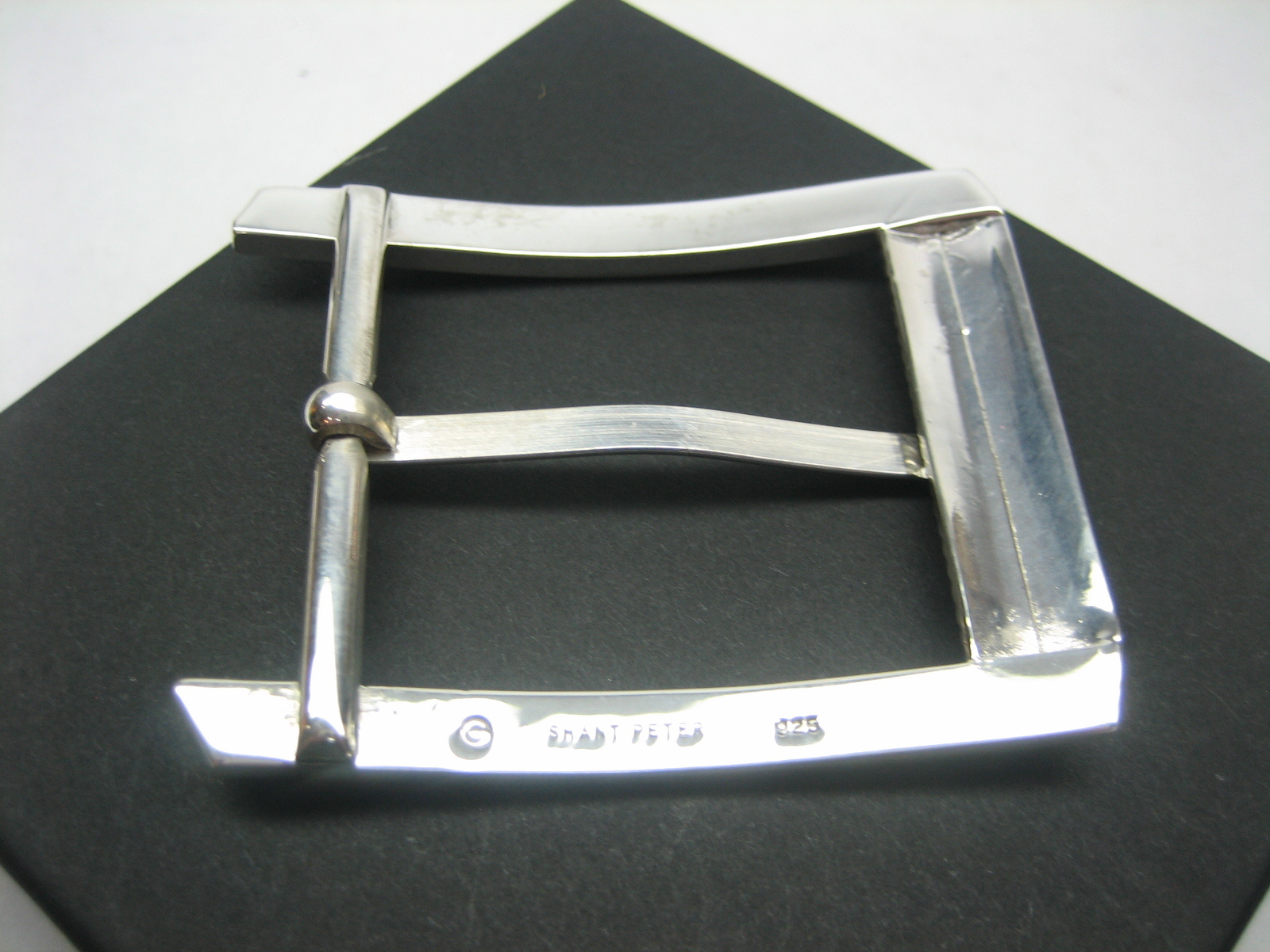 STERLING SILVER 925 BUCKLE WITH GENUINE CALF SKIN 1.5&Prime; BELT MADE IN U.S.A.