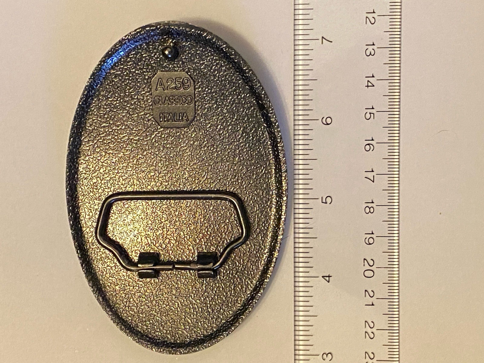 Italian Silvertone Metal Belt Buckle, A259 Classico Italia, Silver Belt Buckle