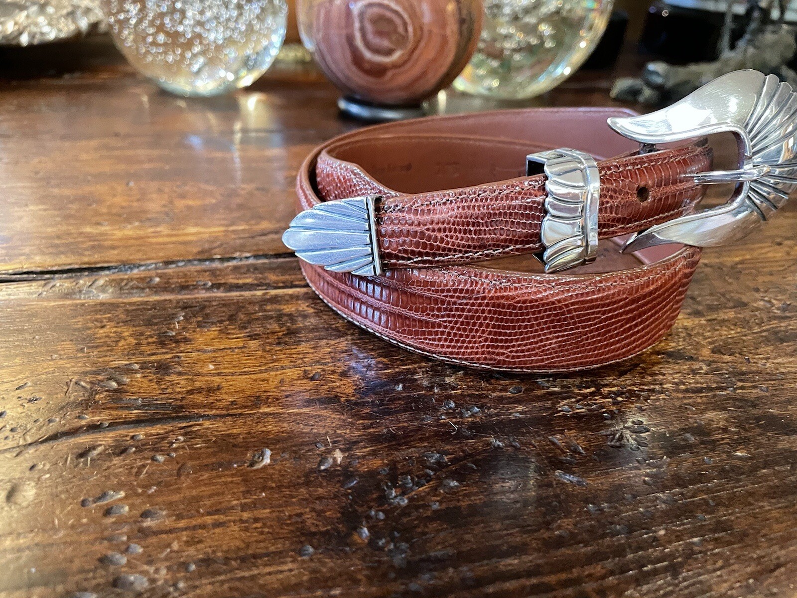 Alexander James Reid style Sterling Silver Belt Buckle Set Nu 31-33-1.25/.75🦎✅