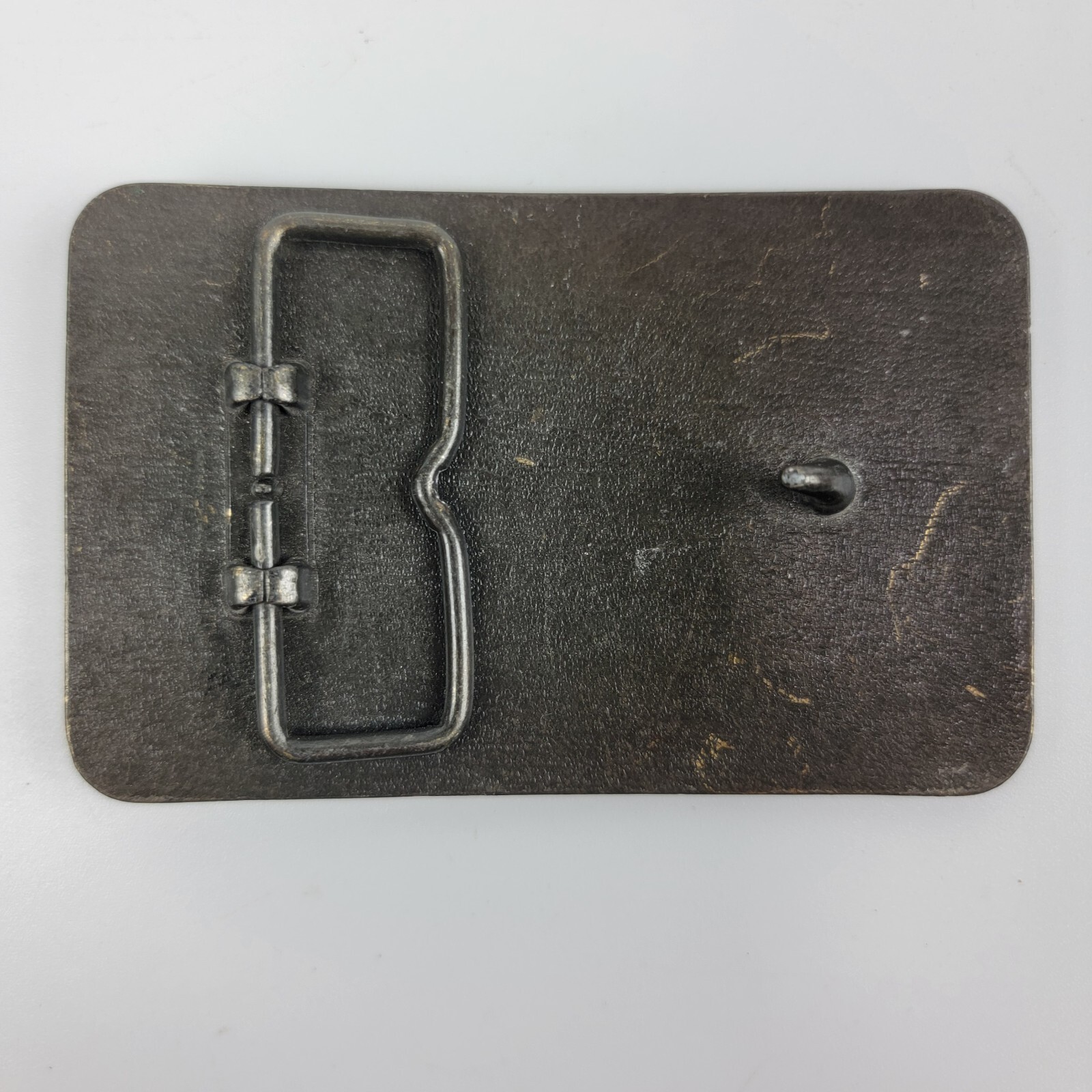 Vintage Solid Brass Homelite Chainsaw 7/10 Splitstakes Belt Buckle 3.5×2.25 EUC
