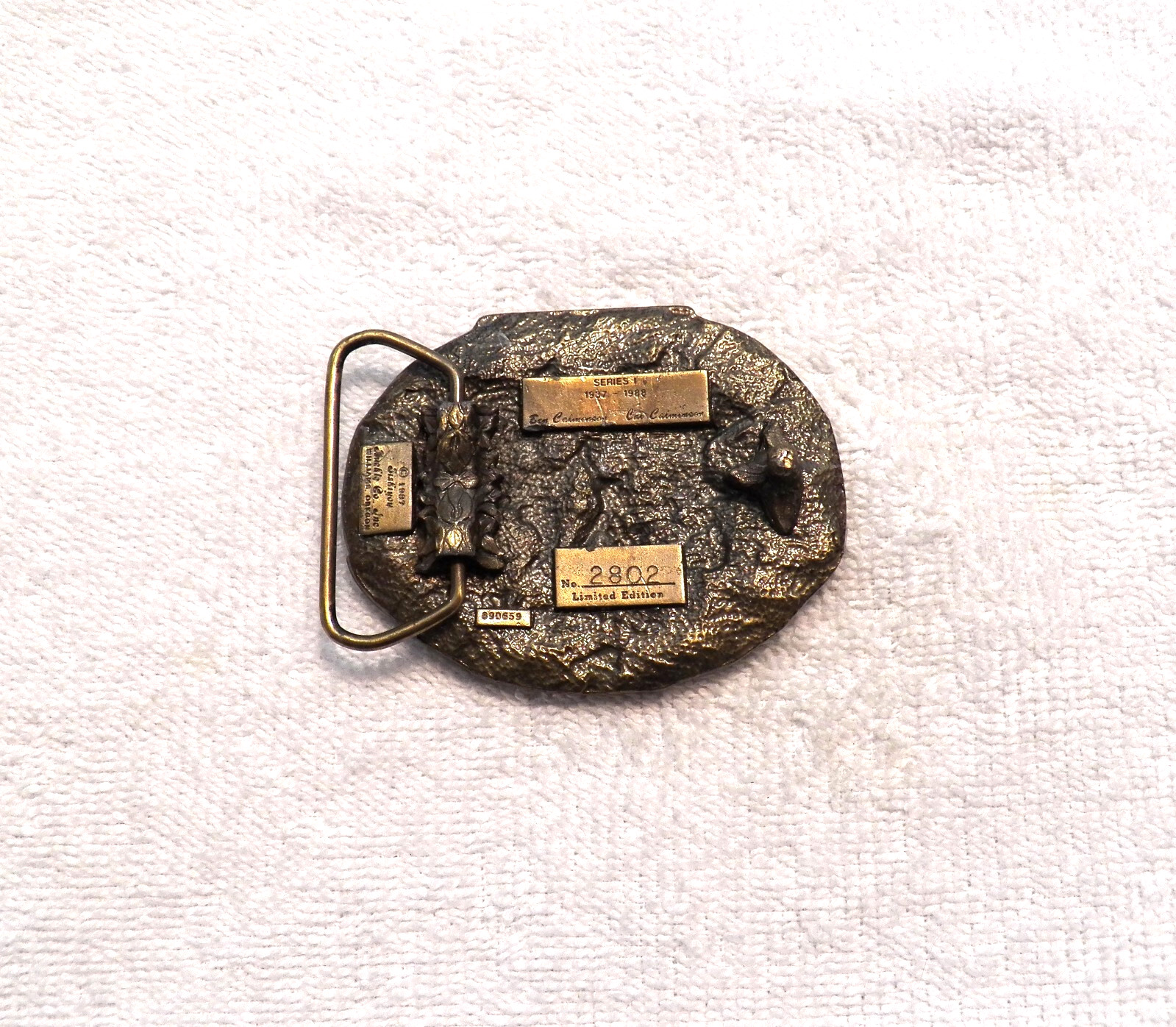 VINTAGE BELT BUCKLE TRACTOR IMPLEMENT SUPPLY (TISCO) SPEC CAST SISKIYOU BB16