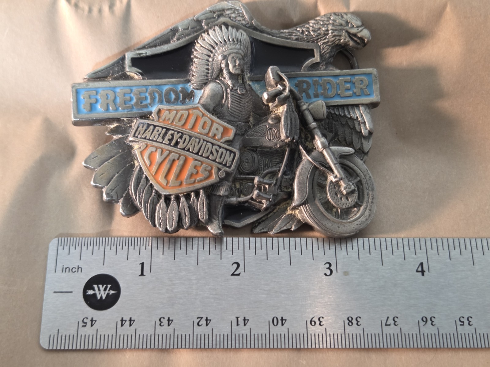 1993 Vtg Harley-Davidson Superglide Freedom Rider Belt Buckle Baron USA Chief