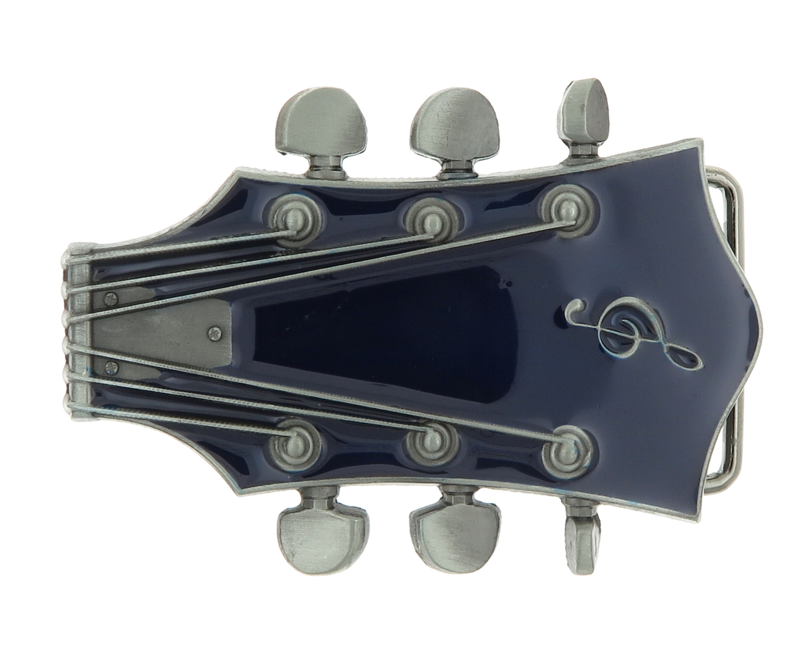 Guitar Head Music Blue Enamel Metal Belt Buckle