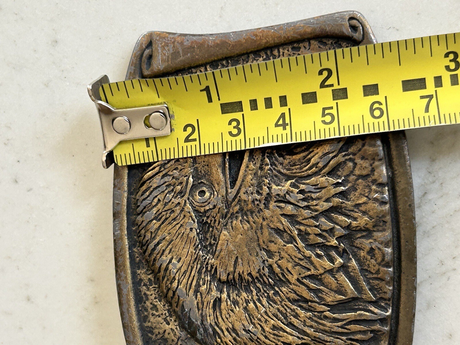 Bald Eagle Belt Buckle Made USA Patriotic CDC Metal Works 1974 Colorado Rattlesn