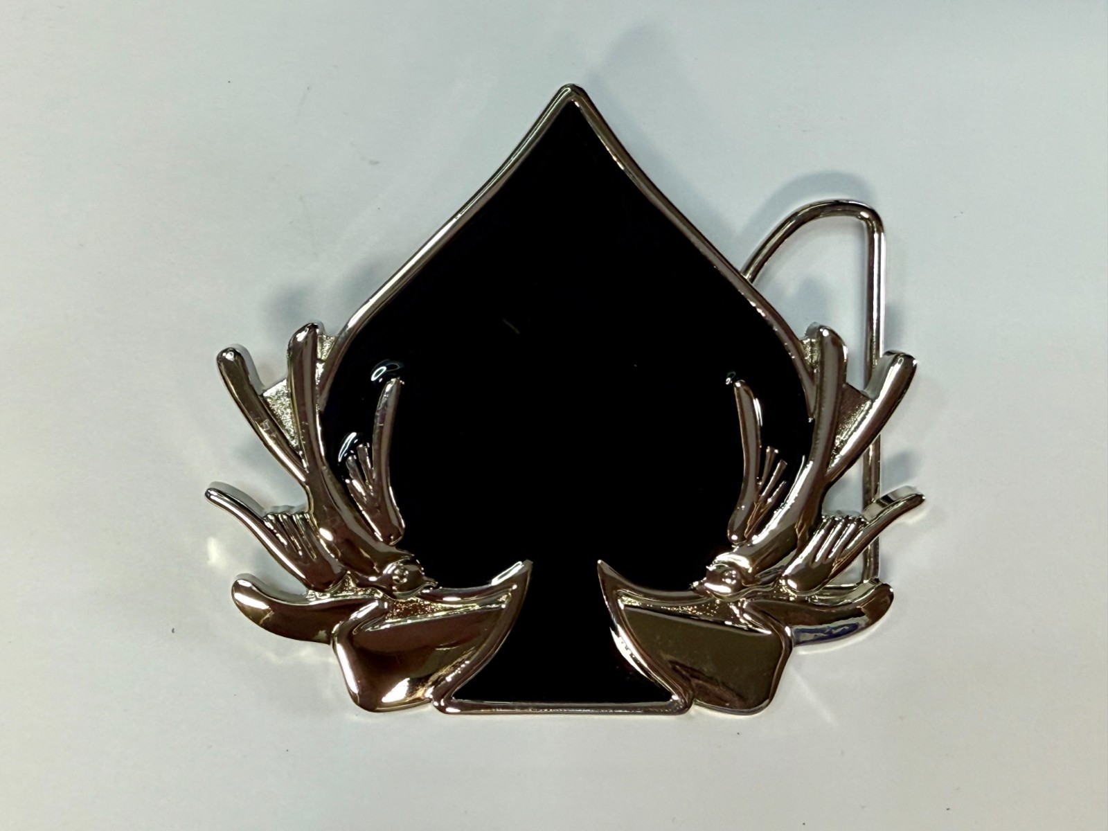 Spade Playing Cards W/ Birds Cutout NOS 2005 Hunters Vegas Baby! Belt Buckle