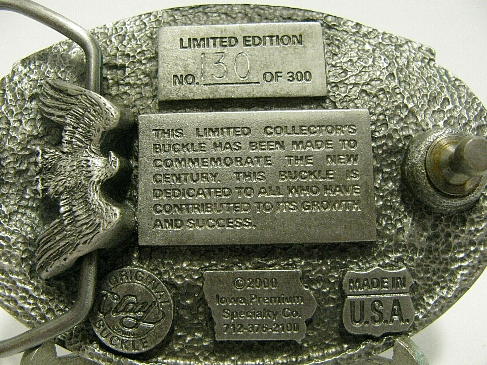 2000 Clay County Fair Spencer Iowa Collectors Belt Buckle Limited Ed #130 of 300