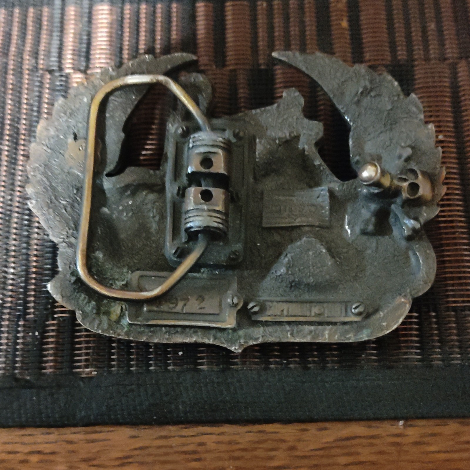Hell On Wheels 1972 Motorcycle Biker Skull Metal Western Belt Buckle 1.5in