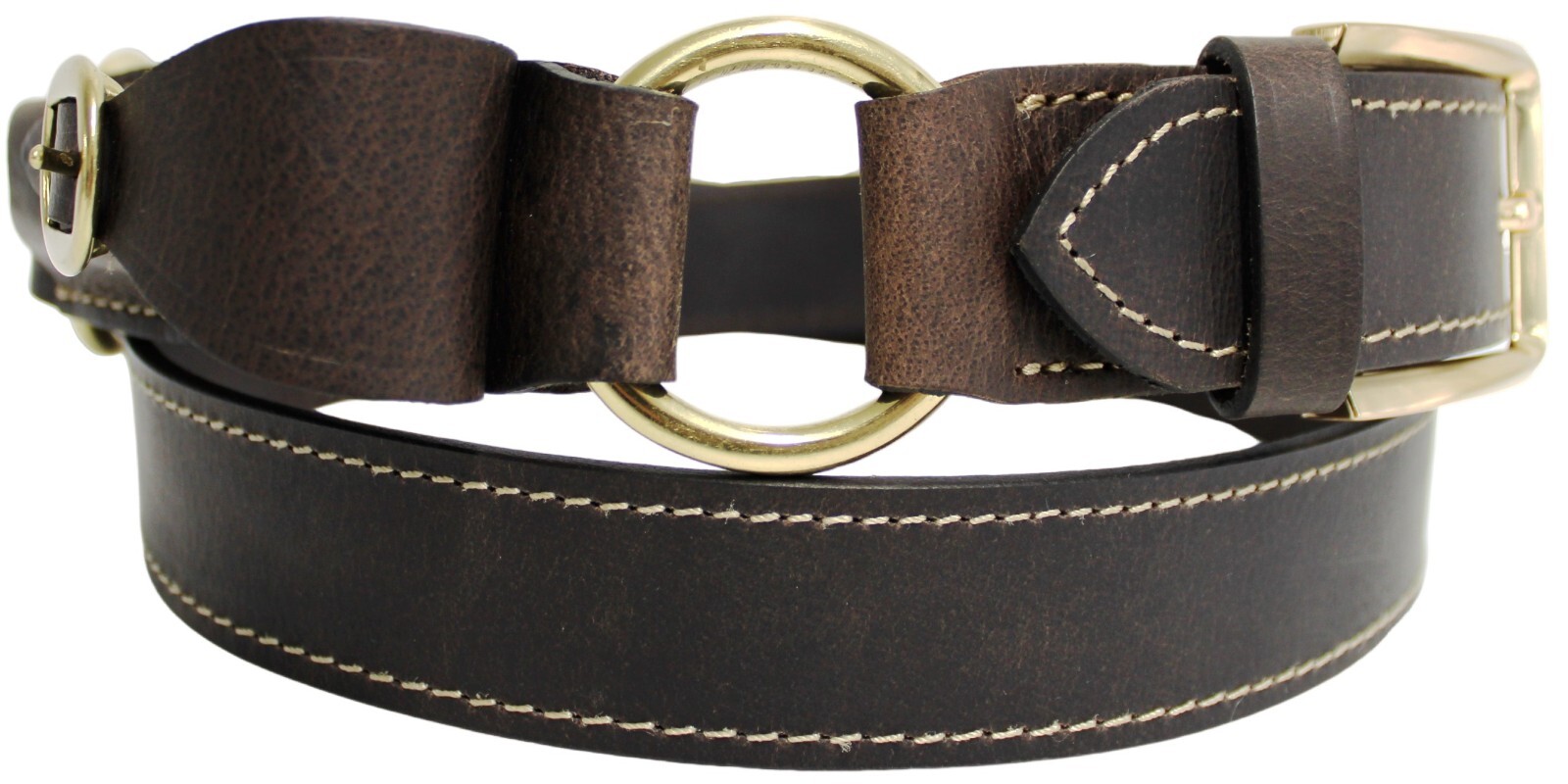 Double Ring with Pouch Leather Hobble Belt Chestnut NEW – All Sizes
