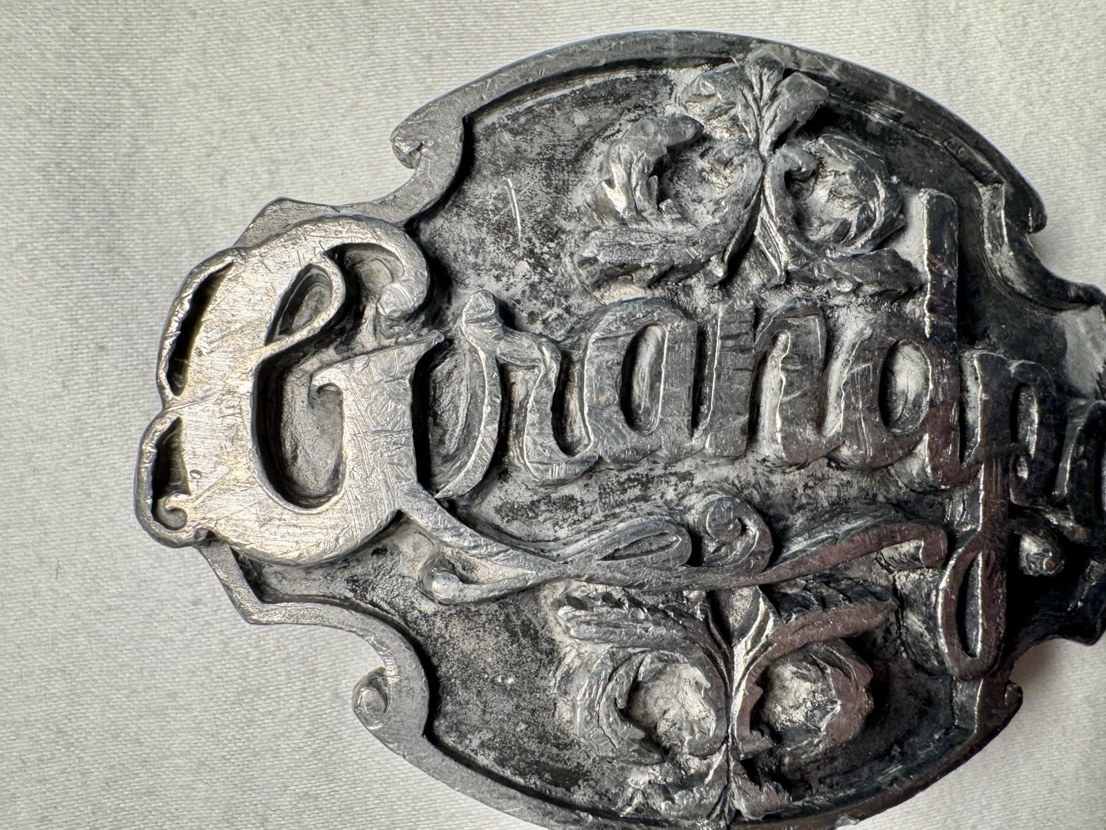 Vintage 1988 Grandpa Pewter Belt Buckle A-80 Siskiyou Buckel Co.