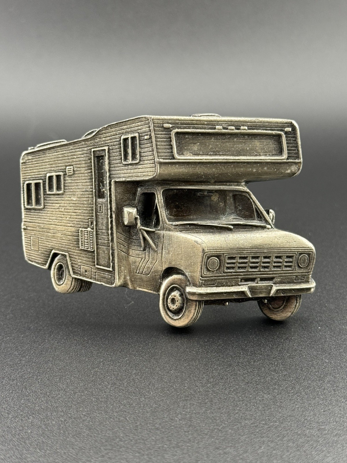 1979 Bergamot RV Motorhome Belt Buckle Vintage Camper Heavy 3D Relief Sculptural