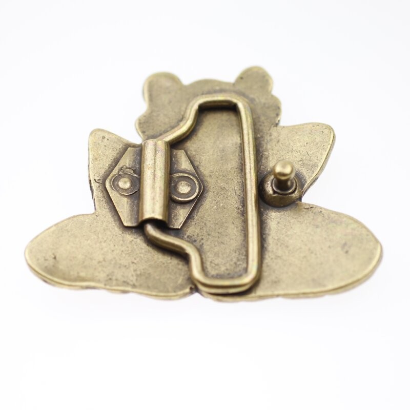 Playful Frog Old Brass Belt Buckle Vintage Nature Style