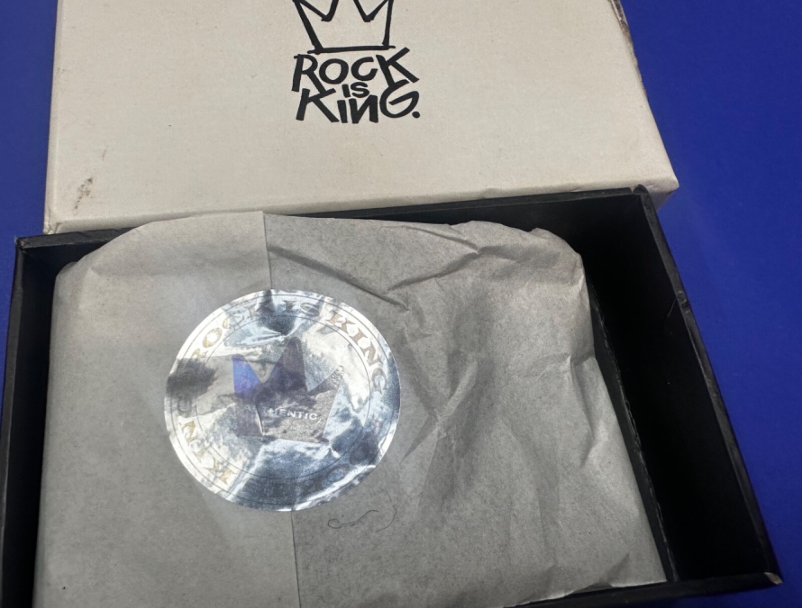 Rock Is King Zig Zag Black / Grey Nos Dress Replacement Belt Buckle In Box