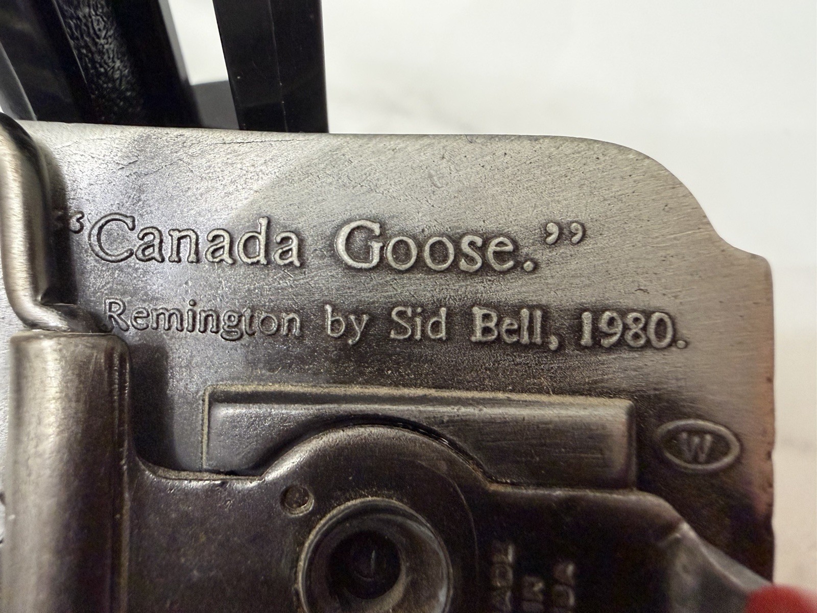 Vintage Remington First In Field Canada Goose 1980 3D Metal Belt Buckle