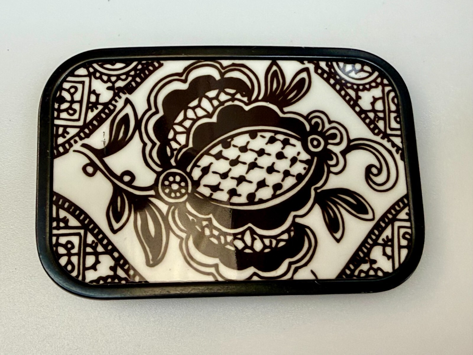 Flower Art Floral Theme Hand Painted Enamel Belt Buckle by Buckle Down