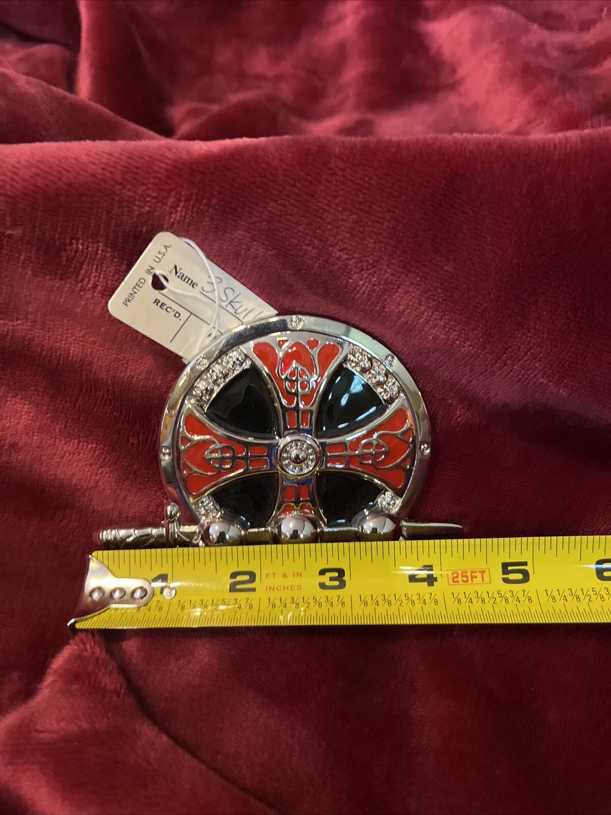 Celtic Iron Cross Silver Color Skulls and Sword