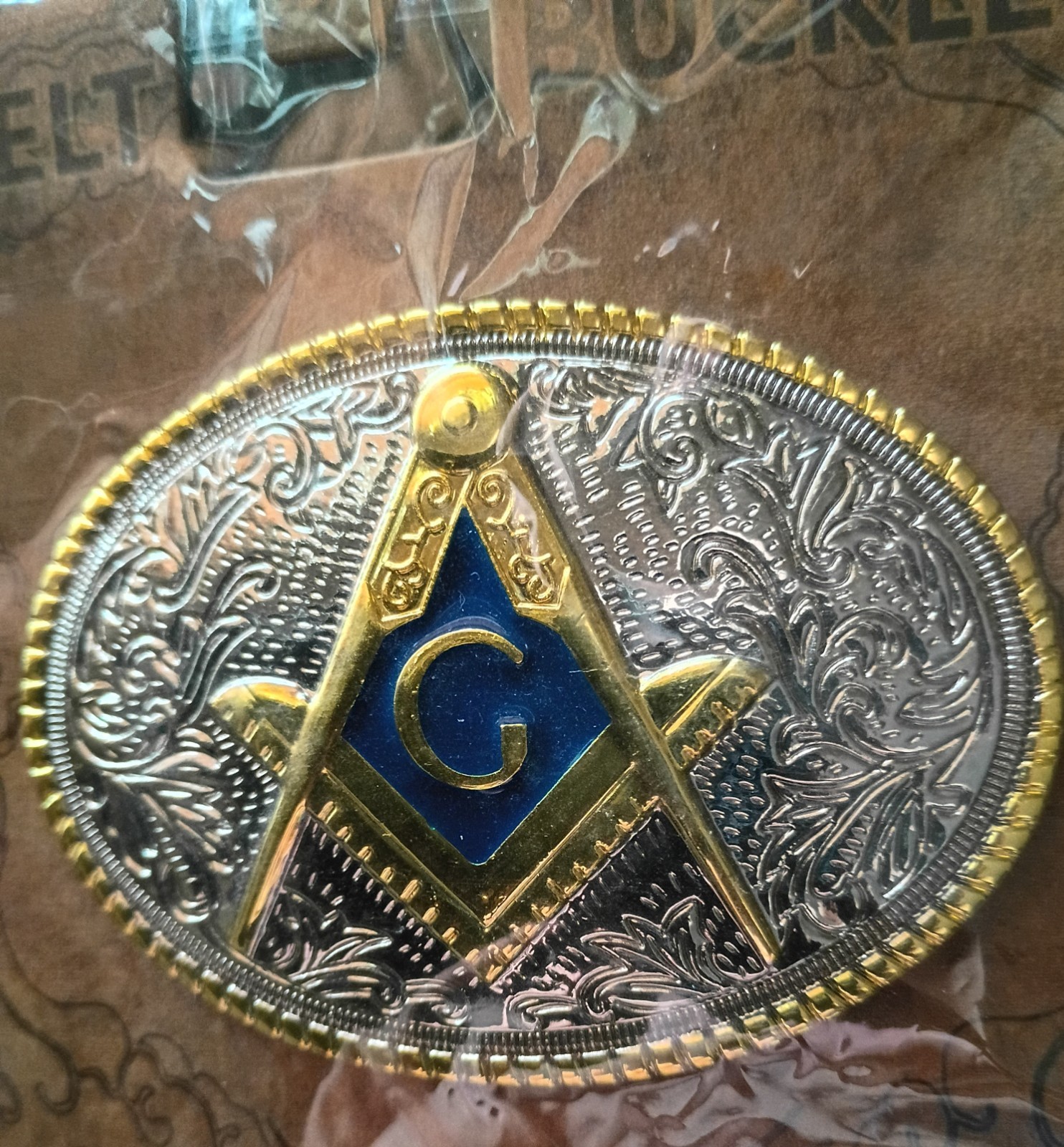 Masonic, Mason, Blue Lodge, Fraternal flashy western metal belt Buckle, New! #2