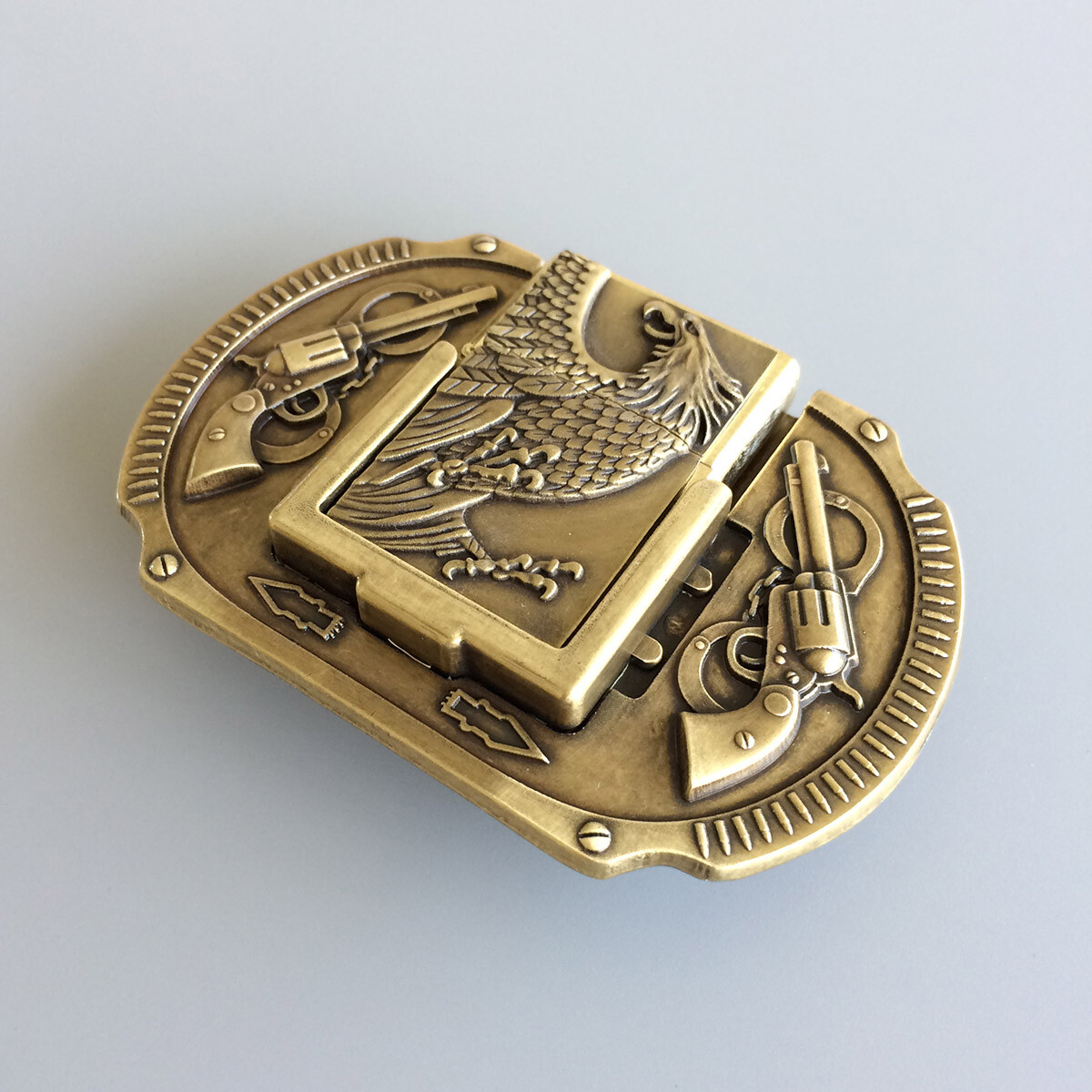 Vintage Bronze Western Eagle Wildlife Lighter Belt Buckle also Stock in the US