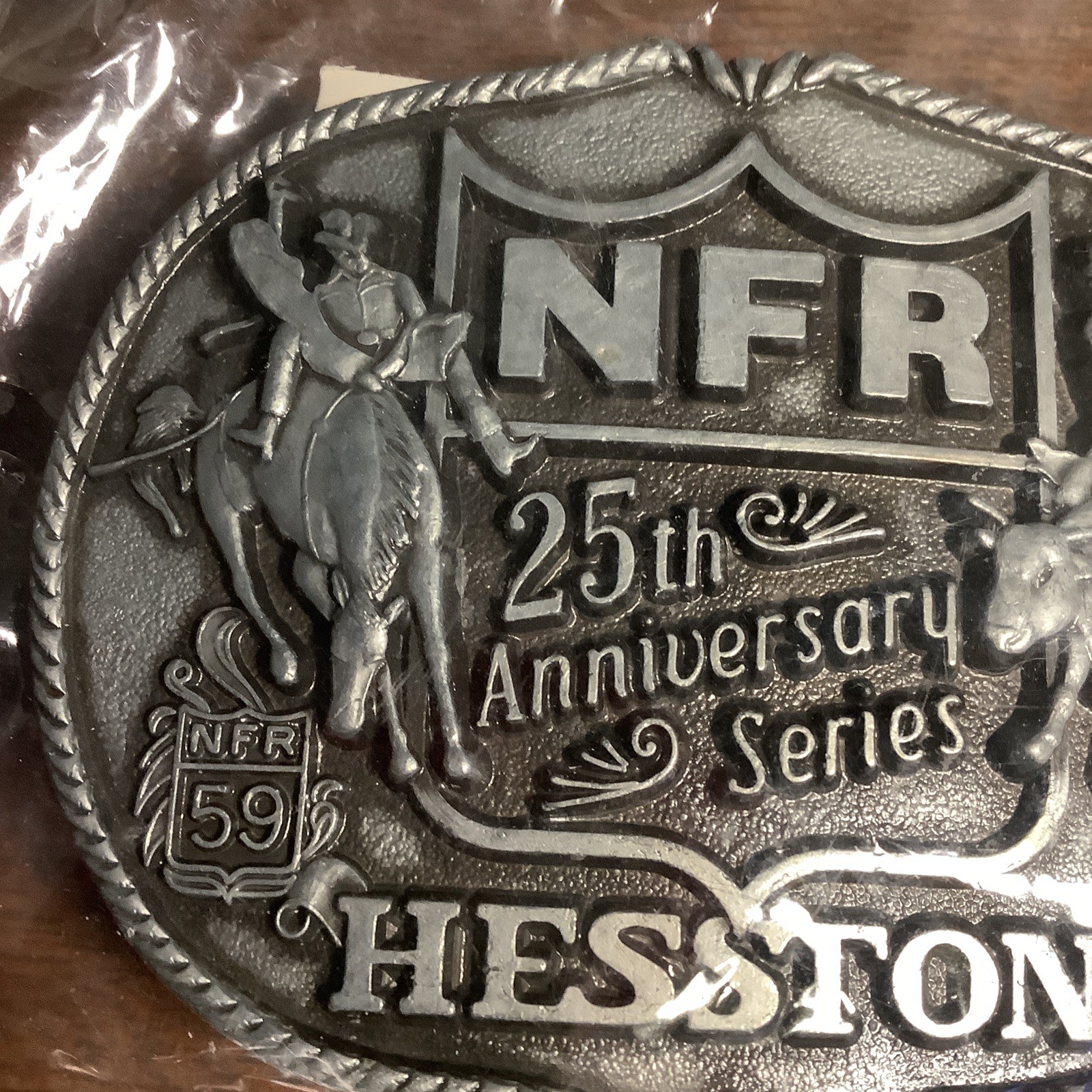 NEW VTG Hesston National Finals Rodeo NFR Belt Buckle – 25th Anniversary 1959-83