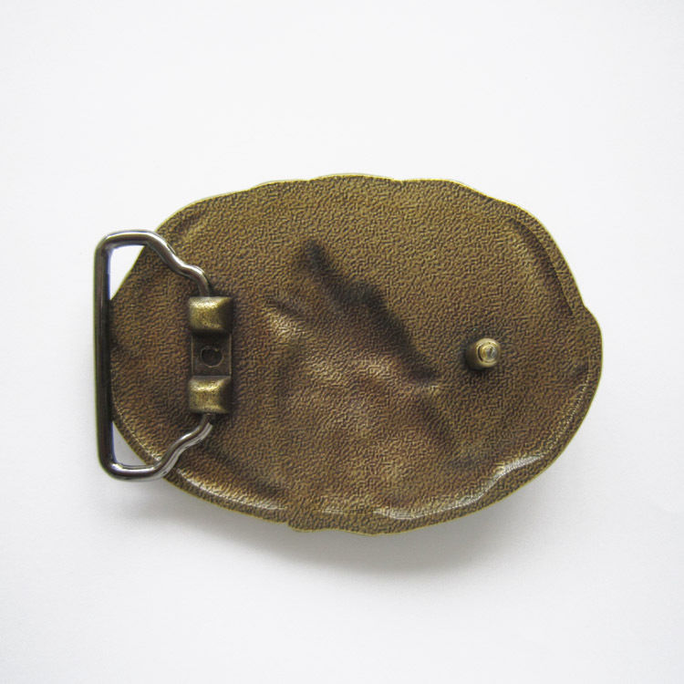 Antique Bronze Plated Western Howling Wolf Moon Metal Belt Buckle