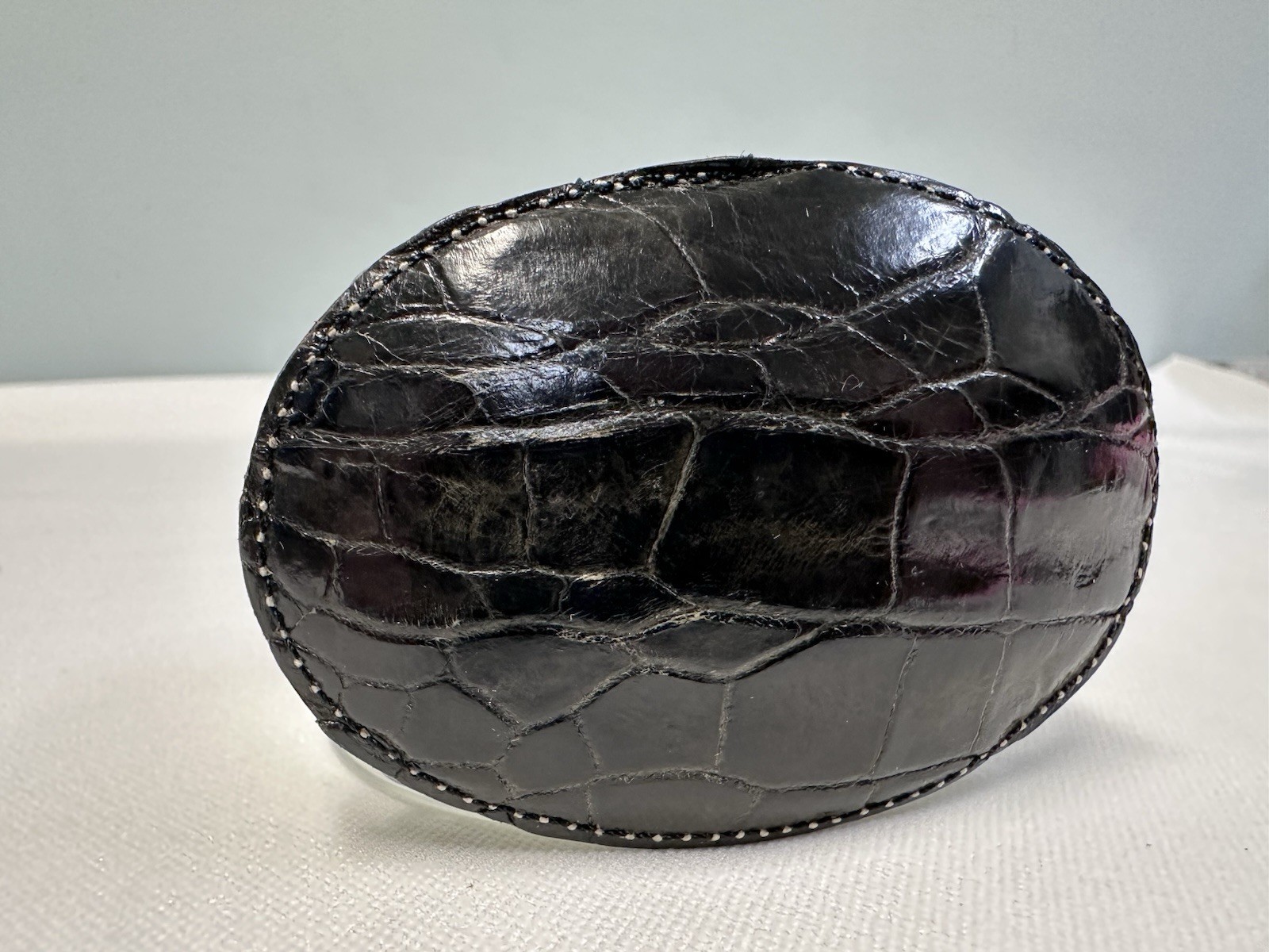 Vintage Black ALLIGATOR belt buckle WESTERN handcrafted Leather Belt Buckle