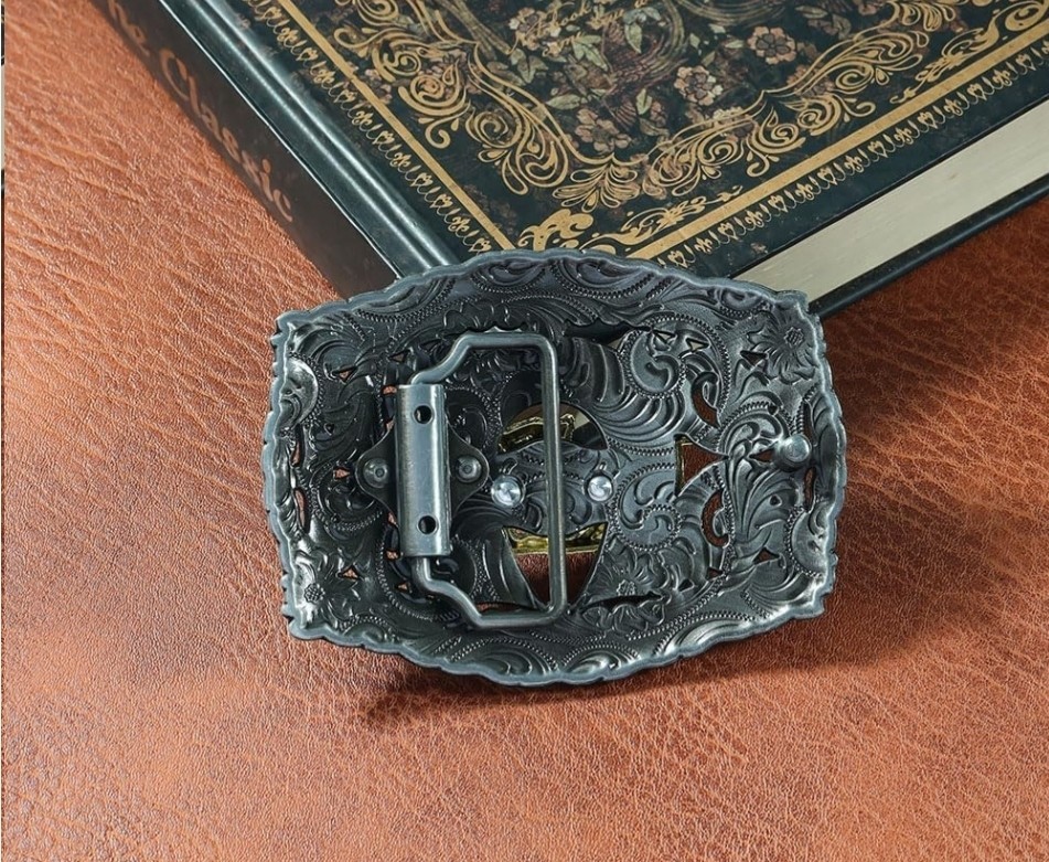 Western Cowboy Belt Buckle for Men Praying Cowboy Cross Religious Faith