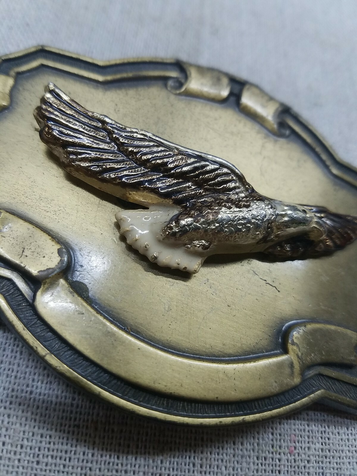 Vintage Flying Eagle Belt Buckle Bronze