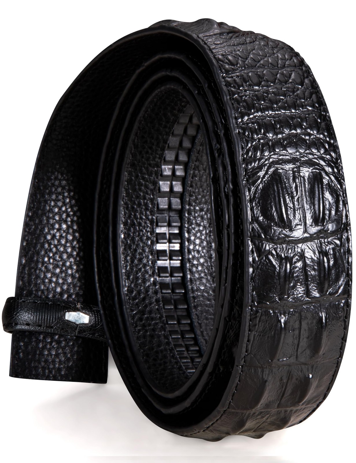 Barry.Wang Ratchet Belt Buckle Strap Replacement One Size, A-black Crocodile