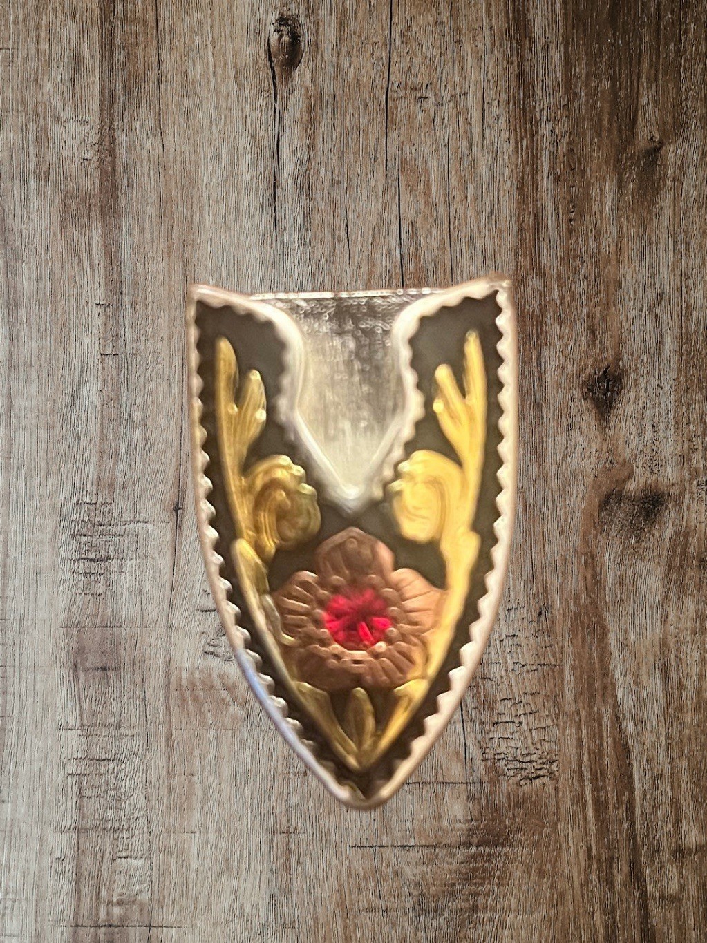 Tandy Leather Western 3/4” Two Tone Belt Buckle W-Crystals