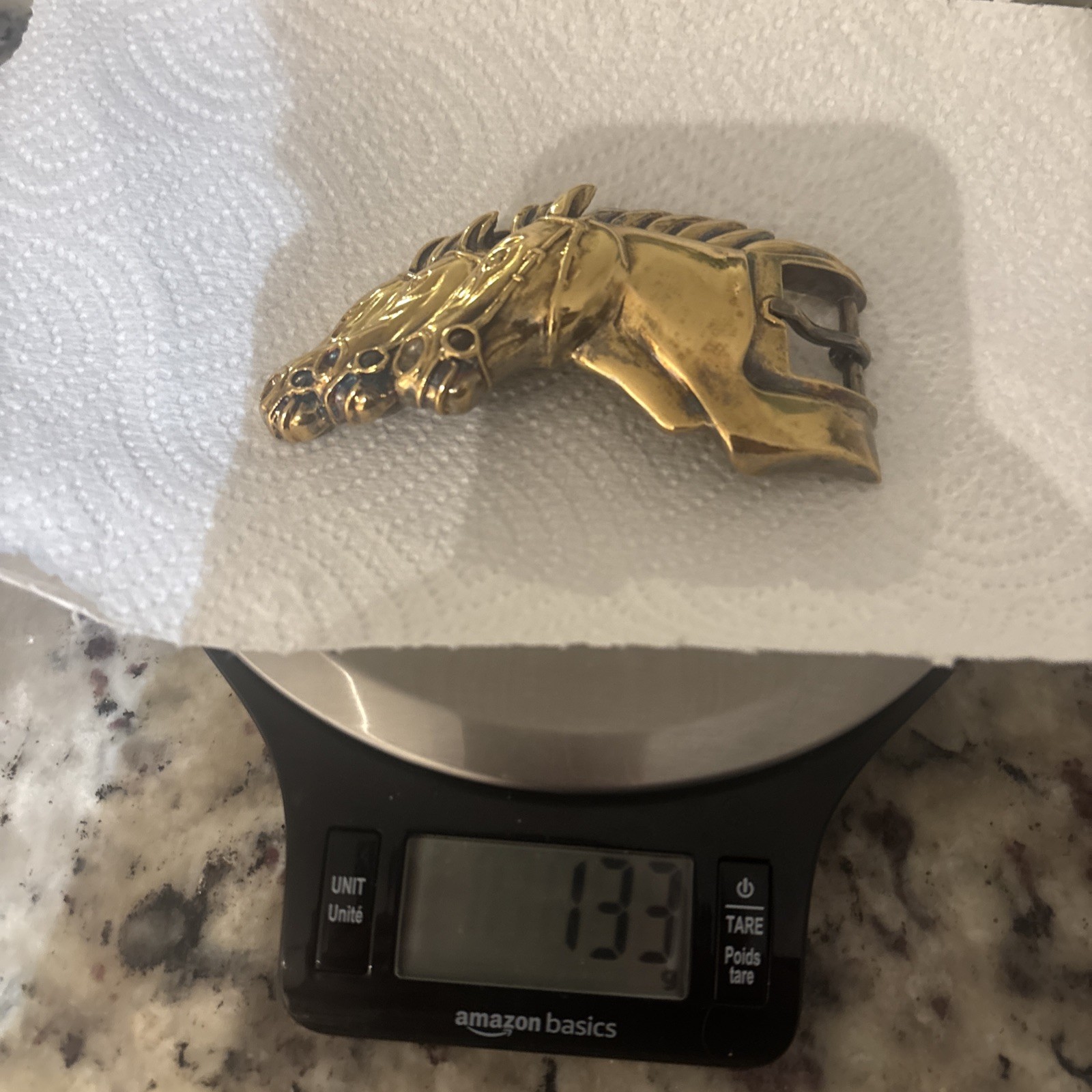 Barry Kieselstein-Cord Gold plated Sterling Silver Stallion Horse Head Buckle