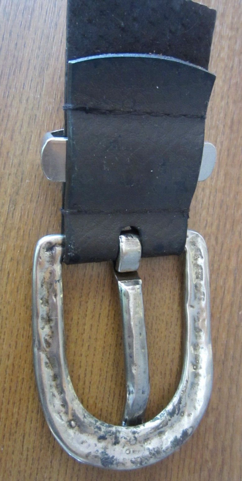 Oversized Artisan Hammered Metal Belt Buckle 2.75&Prime; L x 2.25&Prime; H