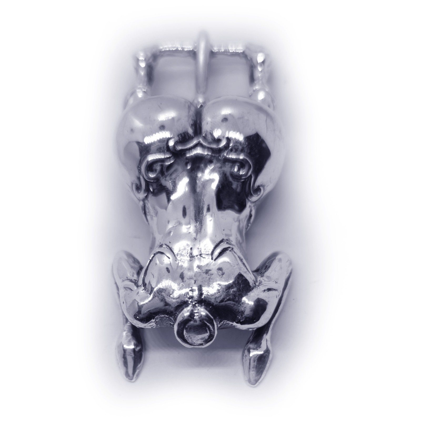 Woman Body Back Side Erotic Sterling Silver Belt Buckle