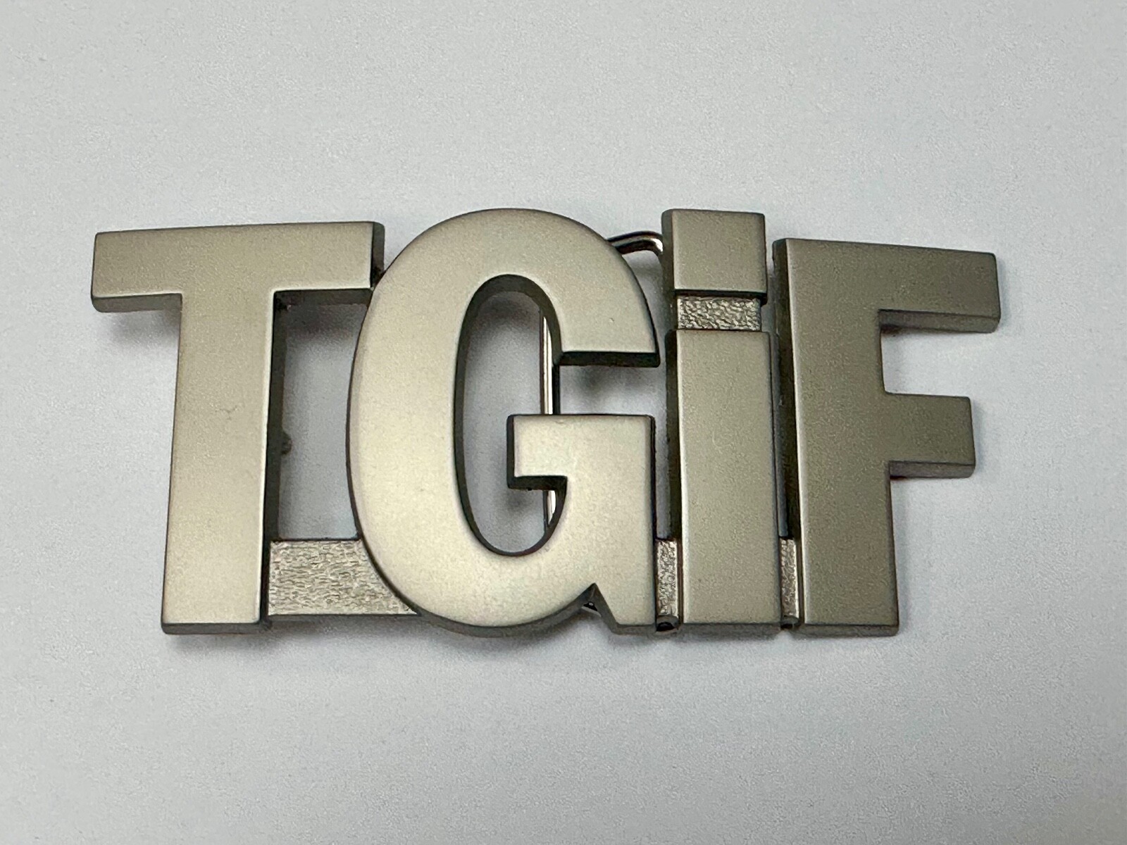TGIF Thank God Goodness It’s Friday Block Letters Statement Novelty Belt Buckle