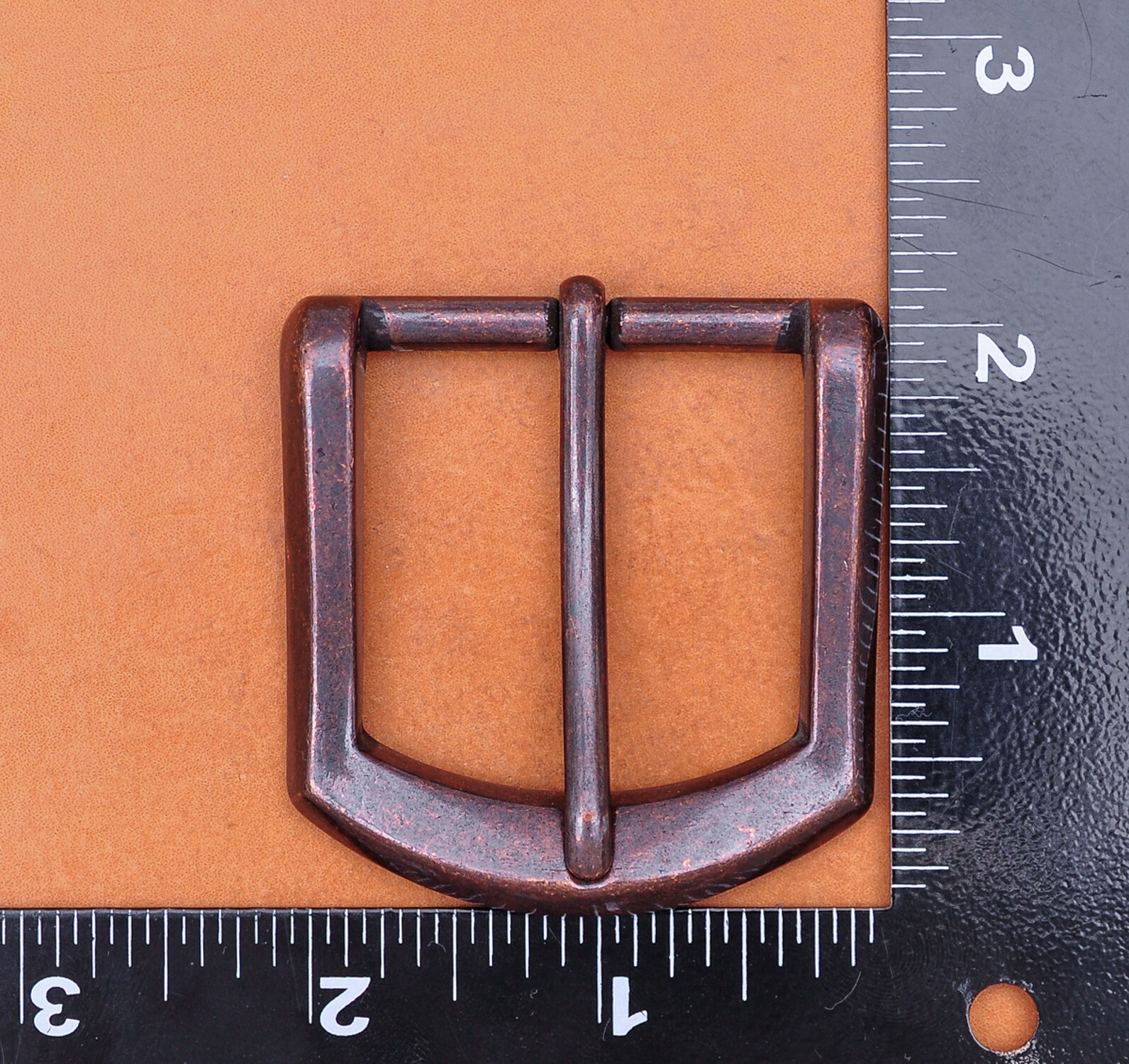 1-1/2&Prime; Antique Copper Heavy Square Single Prong Pin Clip Belt Buckle Replacement