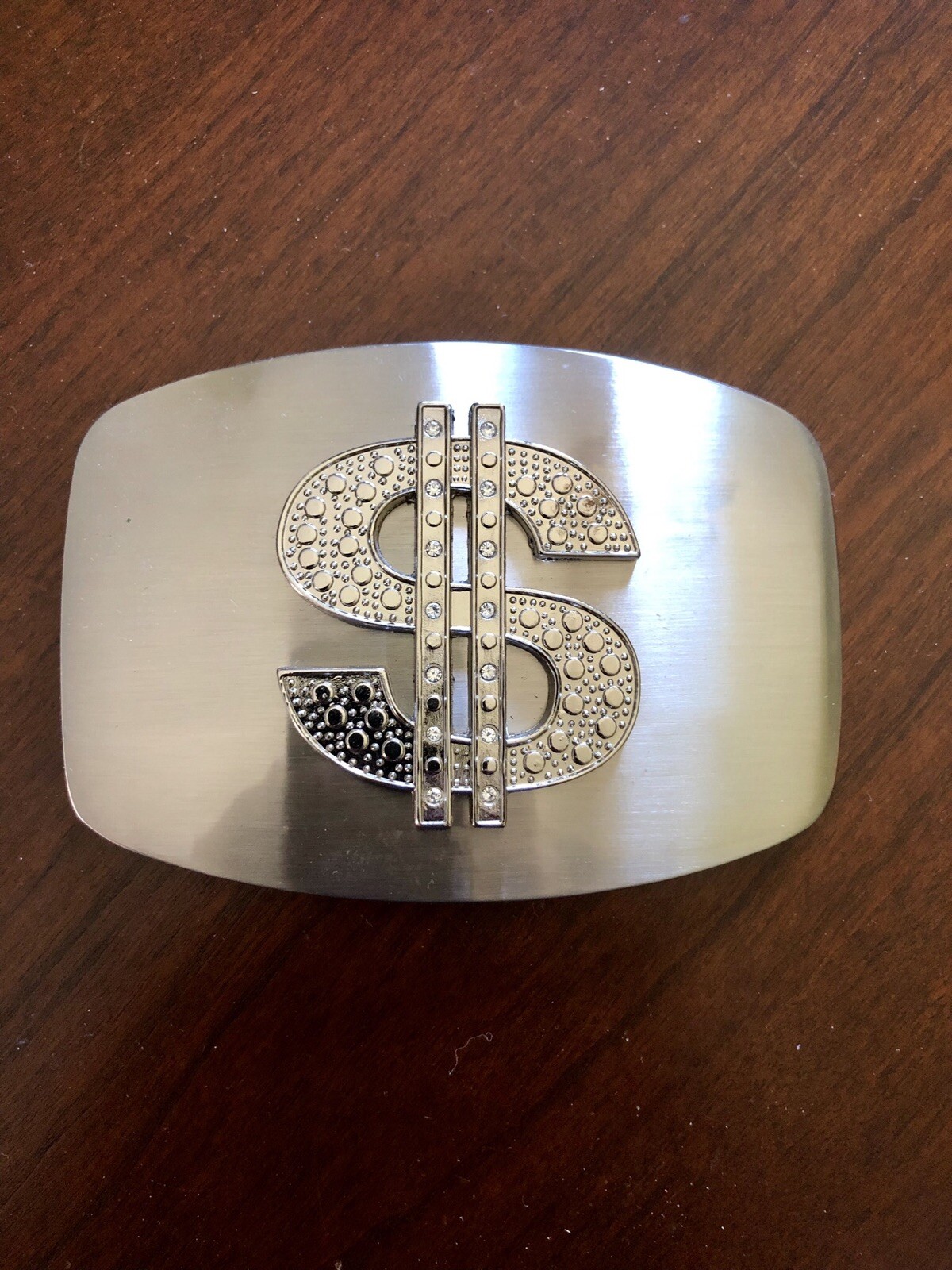 Rhinestone Money Dollar Sign Currency Funny Unisex Men’s Metal Belt Buckle