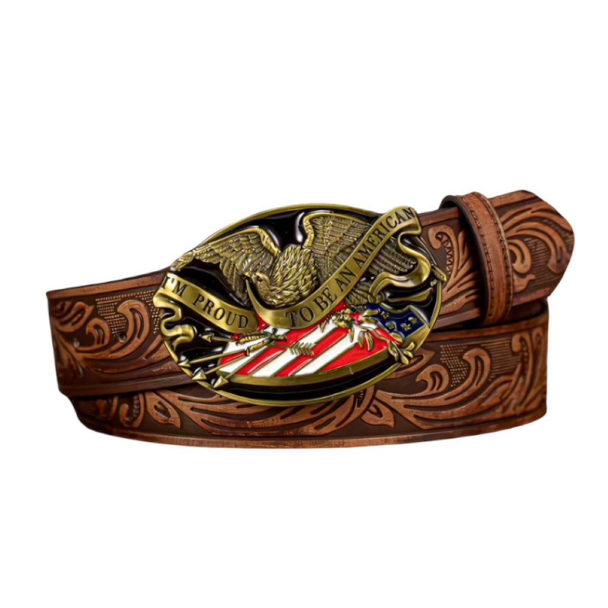 Proud to be American Buckle & Belt, Western Style Patriotic Jeans Accessory