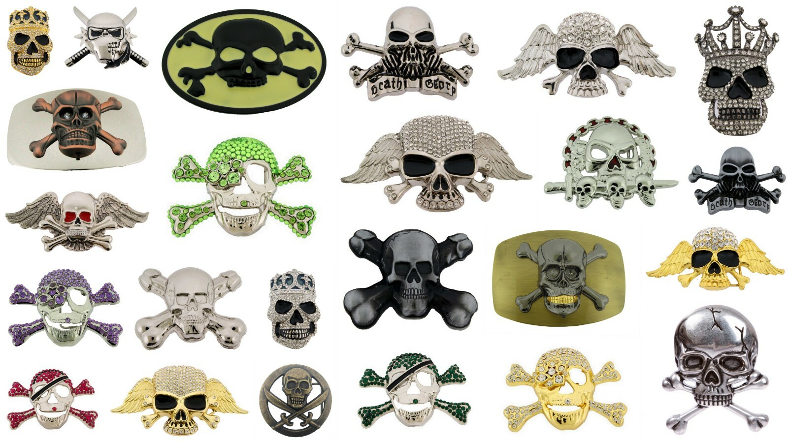 Skull Belt Buckle Gothic Tribel Halloween Costume Party Pirate Cross bones Women