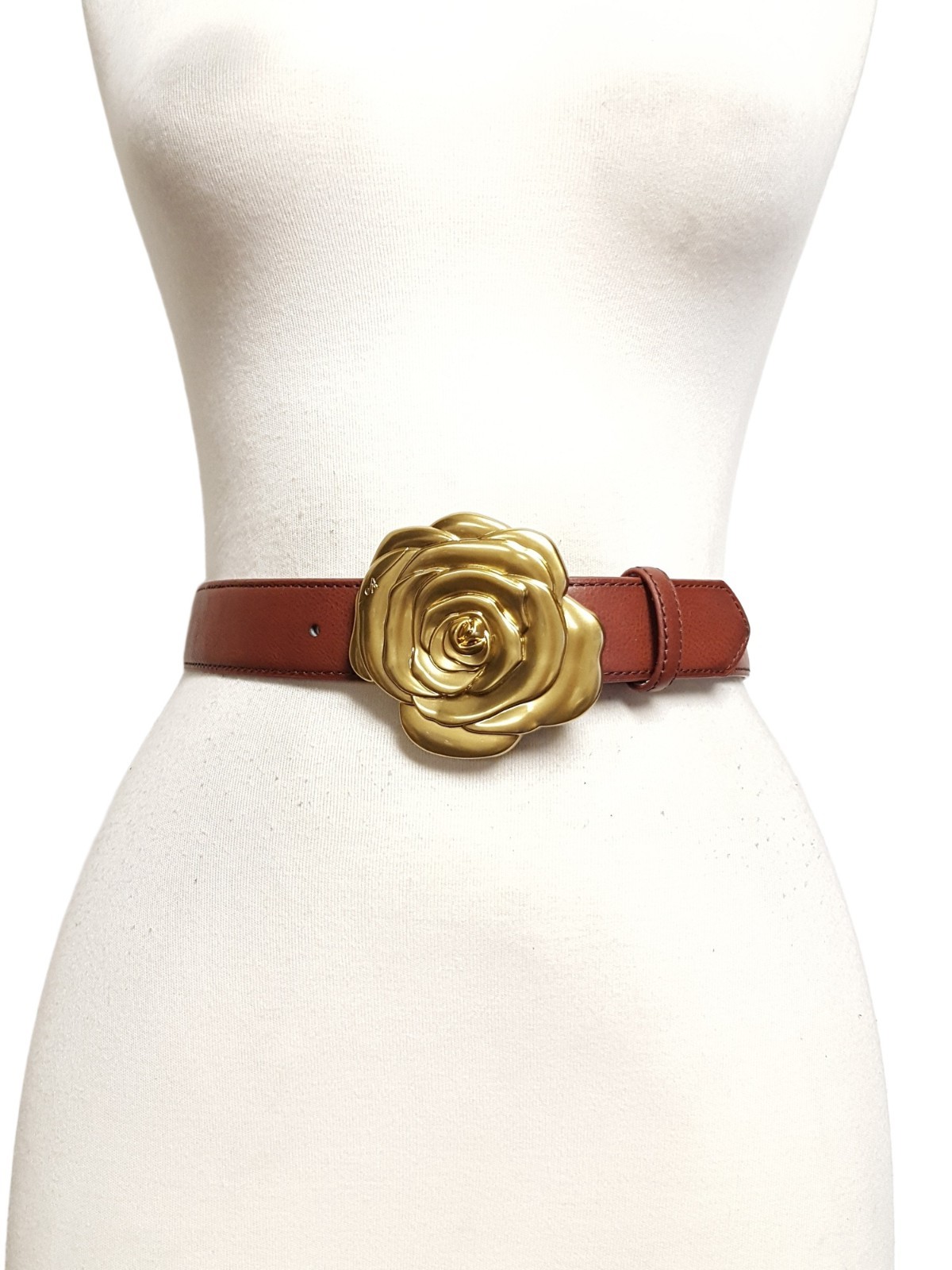 Gold Rose statement belt buckle