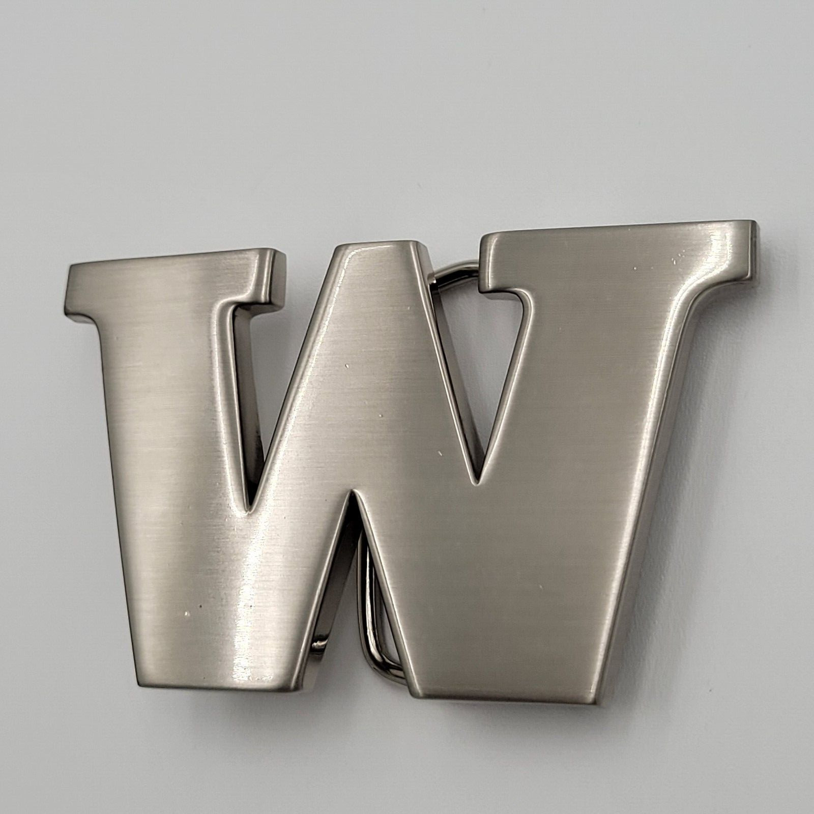 W Initial Brushed Chrome Belt Buckle 2 3/4&Prime; » x 2&Prime; Up To 1 1/4&Prime; Belt