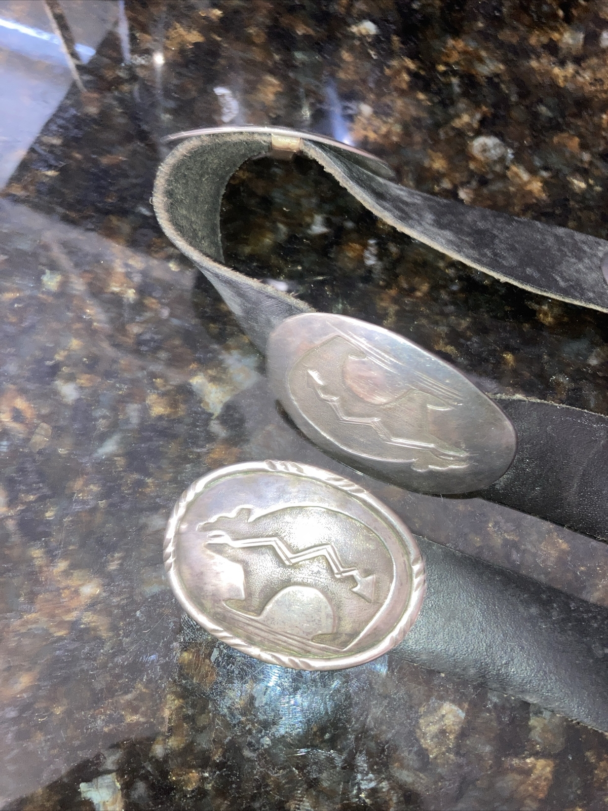 Handmade Southwest Indian Belt With Sterling Silver Sid Bell Personal Estate