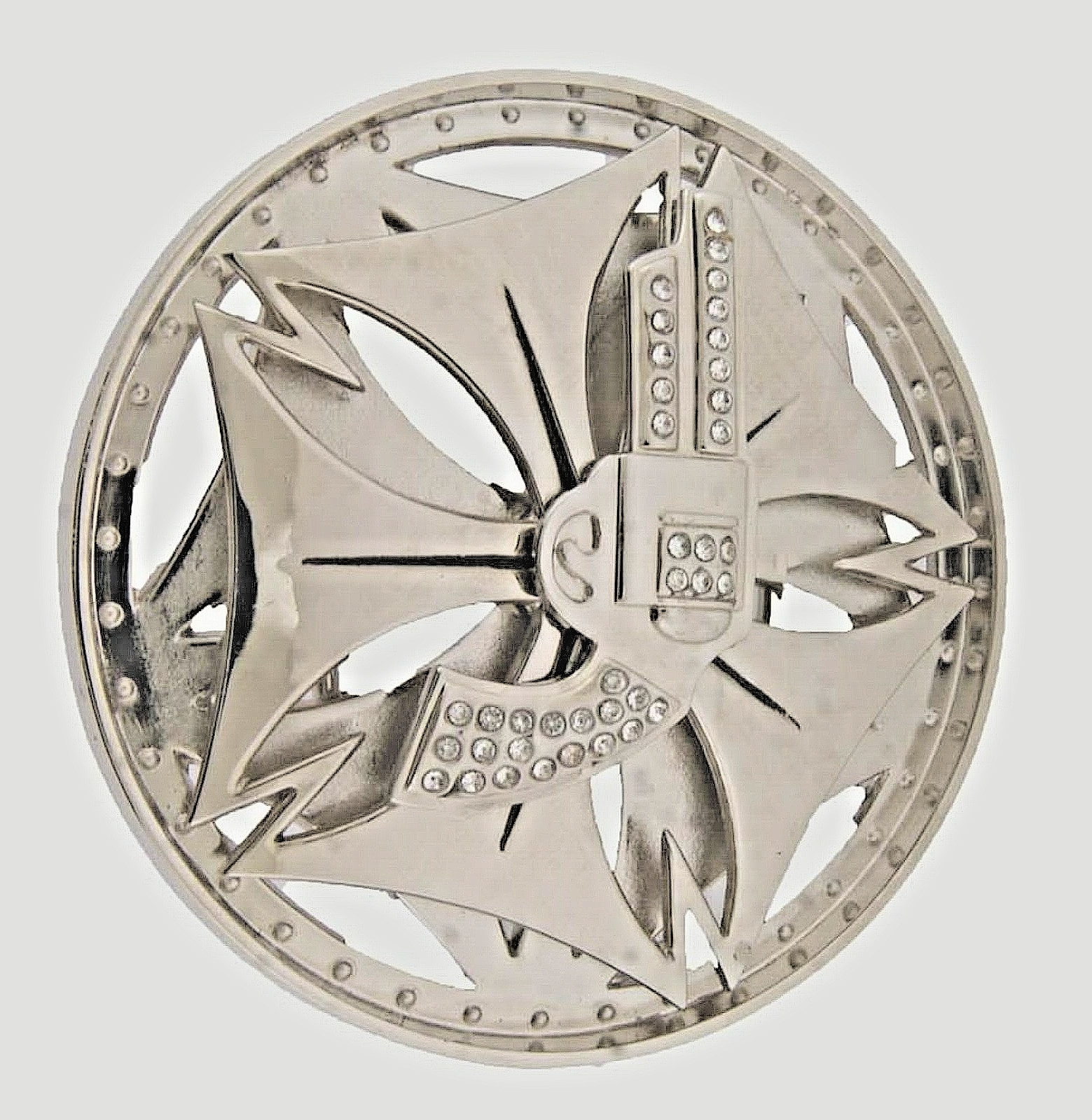 Spinner Gun Belt Buckle Silver Chrome Metal Western Real Cowboy Men Style Rodeo