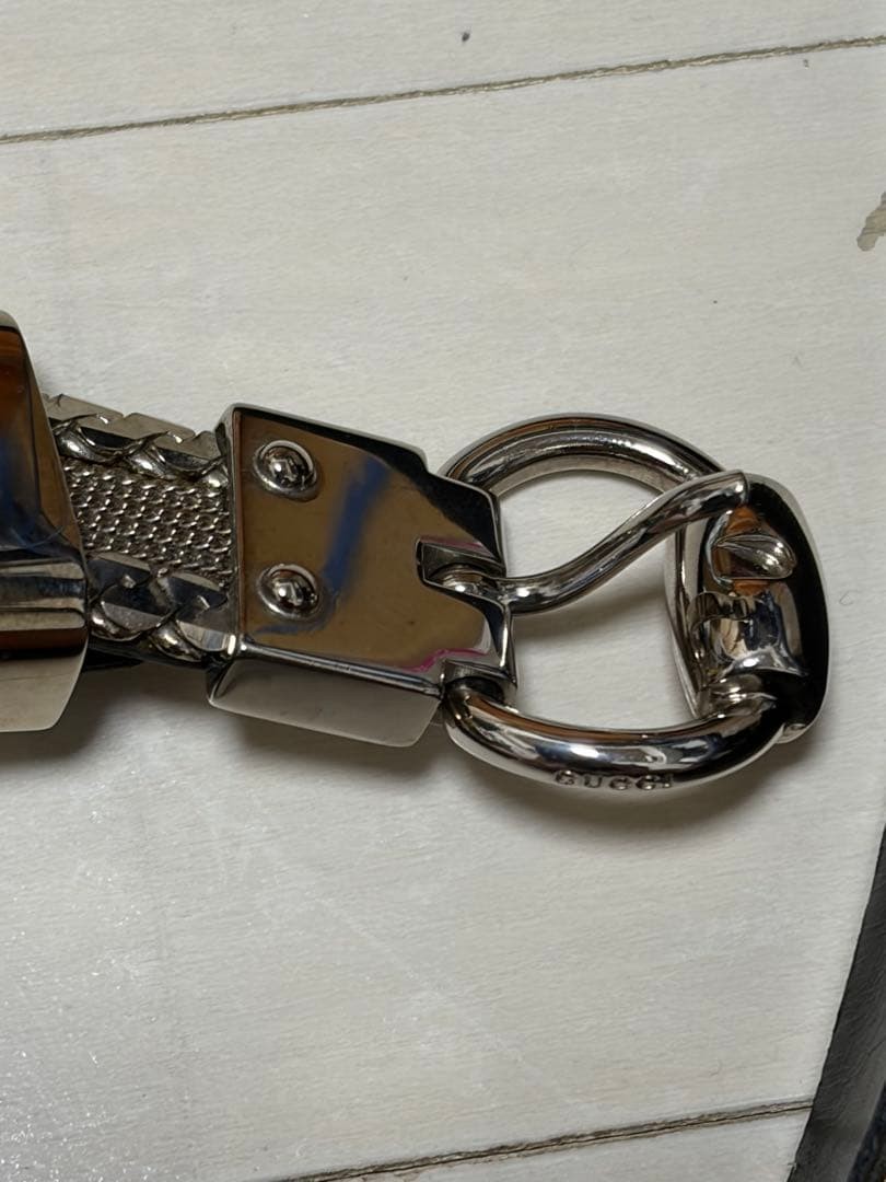 GUCCI Pre-Owned Silver Thin Leather Belt