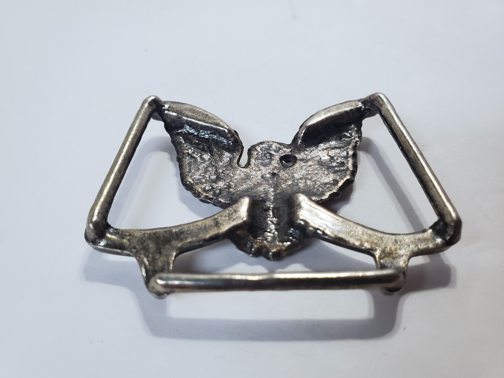 Vintage Belt or Scarf BUCKLE Silver 2.5&Prime; American EAGLE Wings Spread USA