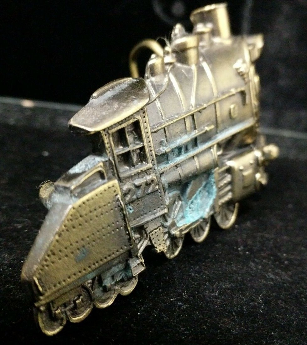 Vintage 1980 Belt Buckle Great American Buckle Co Train Steam Engine Signed #&rsquo;d